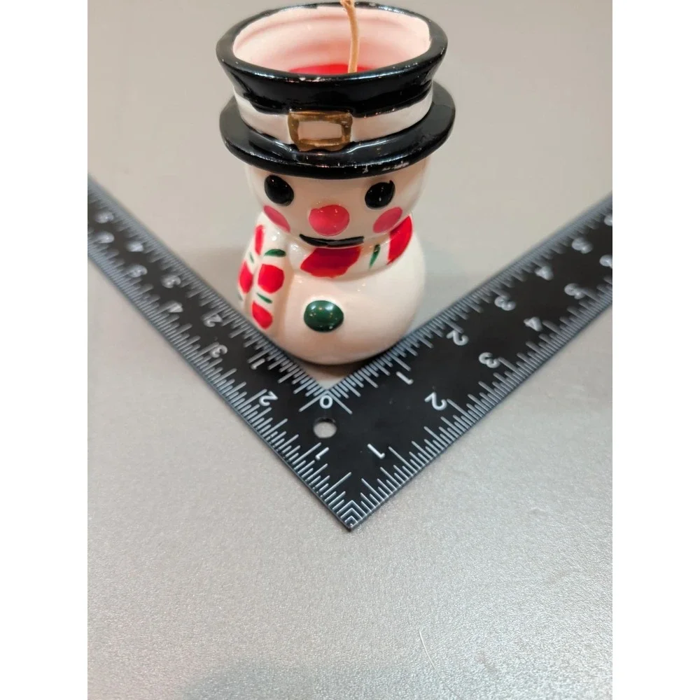 Vintage Ben's Transworld Imports Japan Ceramic Snowman Candle Holder Christmas